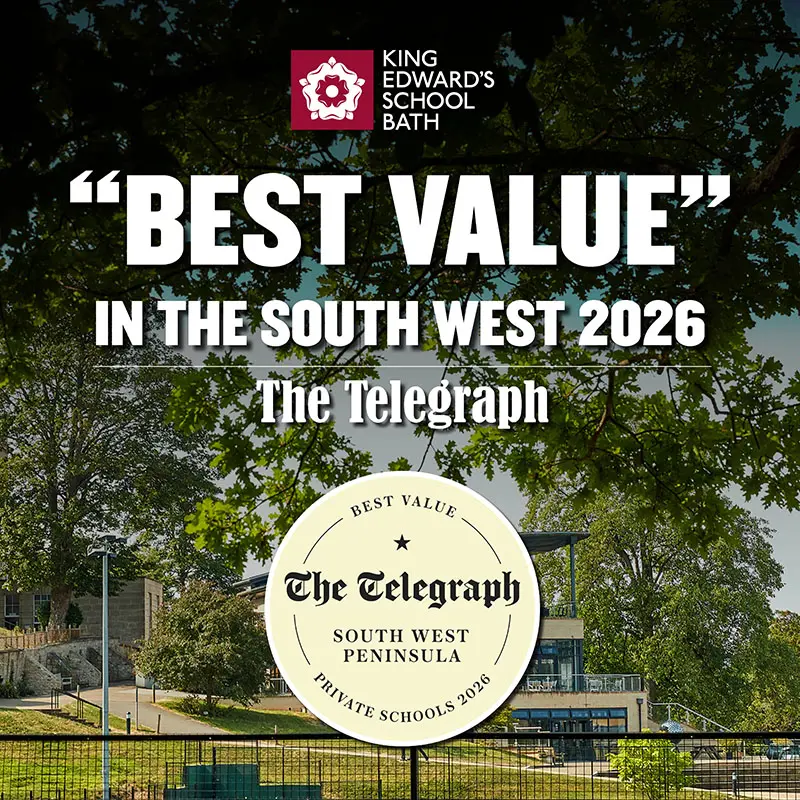 KES Bath has been recognised by The Telegraph as the Best Value Independent School in the South West, alongside recent accolades from The Sunday Times and ISI.Image,,News,Optimized