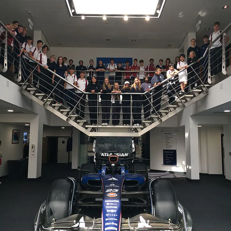 KES pupils interested in engineering visit formula 1 team Atlassian Williams during a trip organised by King Edward's School, Bath, a leading co-educational private school in south west England Image,News,Optimized,news